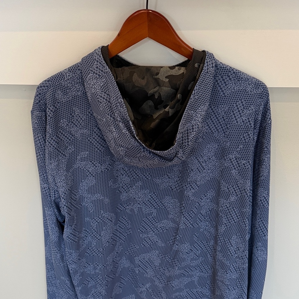 Greyson Camouflage Hoodie - Blue with Camo Hood sz L - Picture 4 of 4